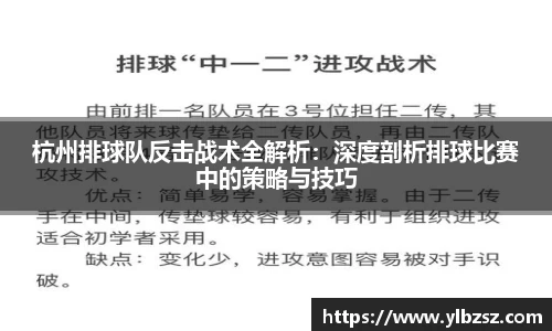 杭州排球队反击战术全解析：深度剖析排球比赛中的策略与技巧